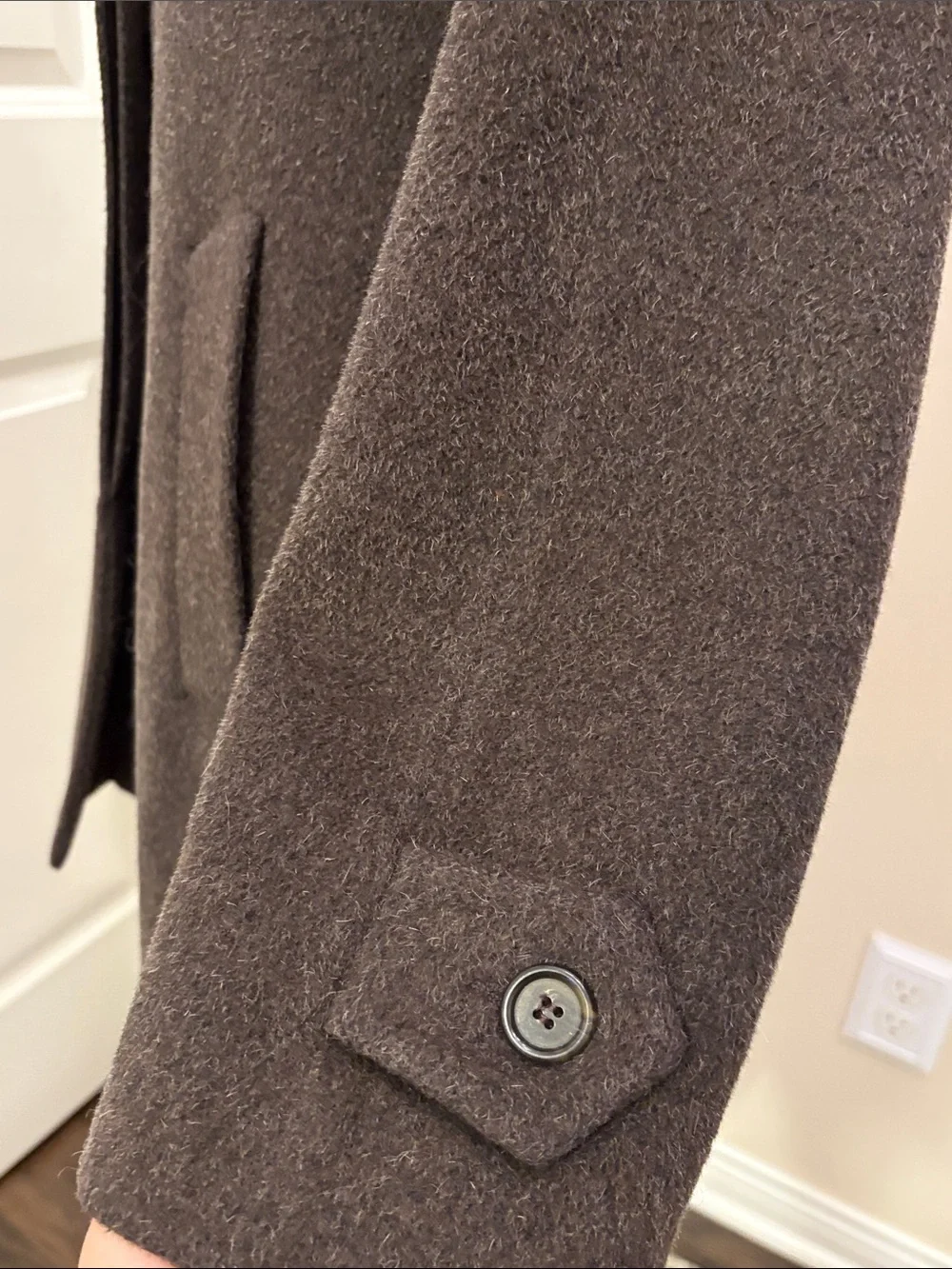 Jones New York Chocolate Brown Pea Coat 14P Car Coat NNT